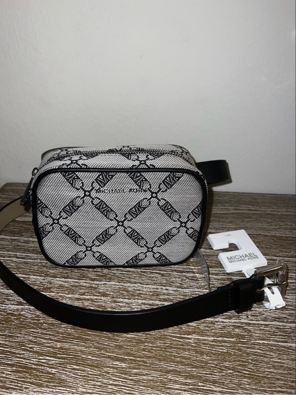 Michael Kors Jacquard Belt Bag Black/White